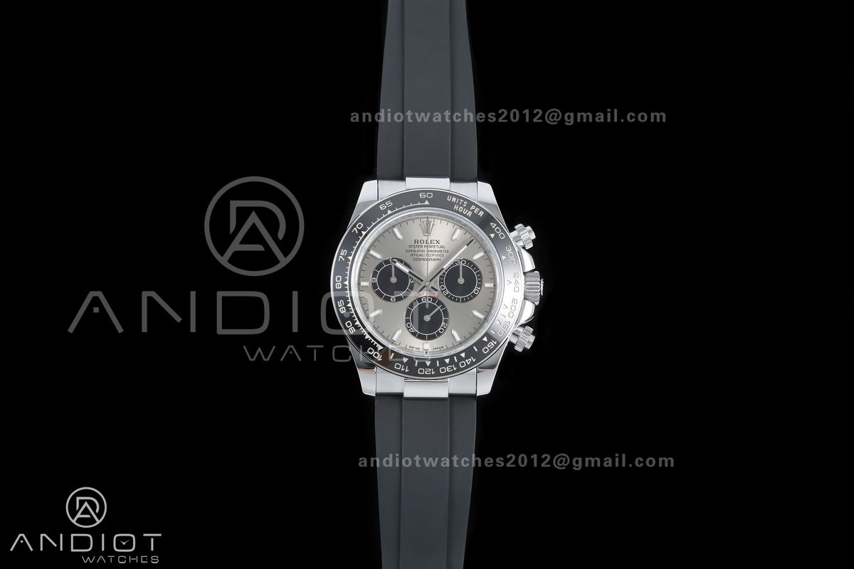 Daytona 126519 QF 1:1 Best Edition Gray/Black Dial on Oysterflex Strap JH4131 V18 Weighted (Free Sprung)